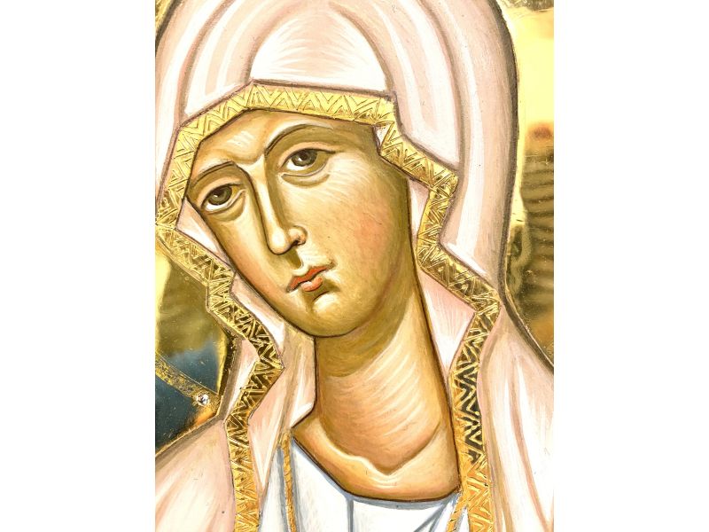 Icona, Madonna di Fatima su tavola mod. F 26x35,5 cm