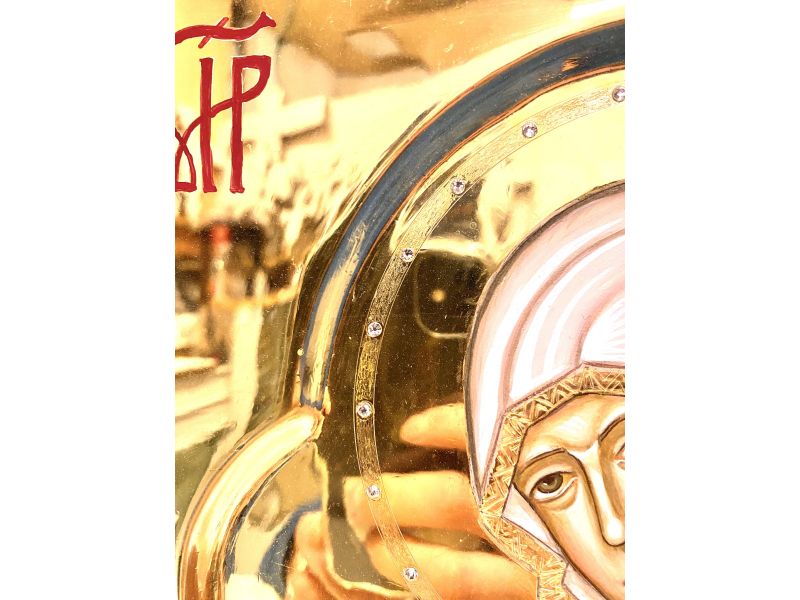 Icona, Madonna di Fatima su tavola mod. F 26x35,5 cm