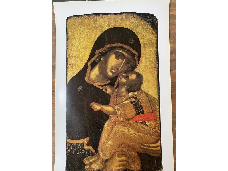 Print icon Mother of God Glykophilousa Athos 15th century