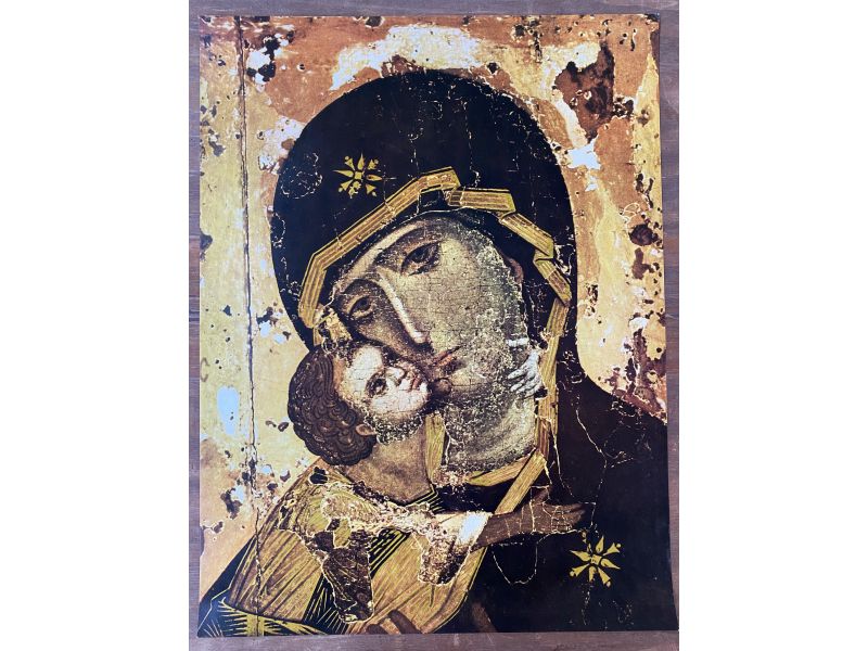Stampa icona Madre di Dio della Tenerezza di Vladimir particolare