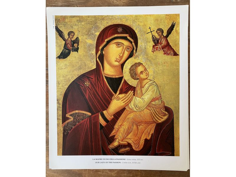 Stampa icona Madre di Dio della Passione (icona cretese)