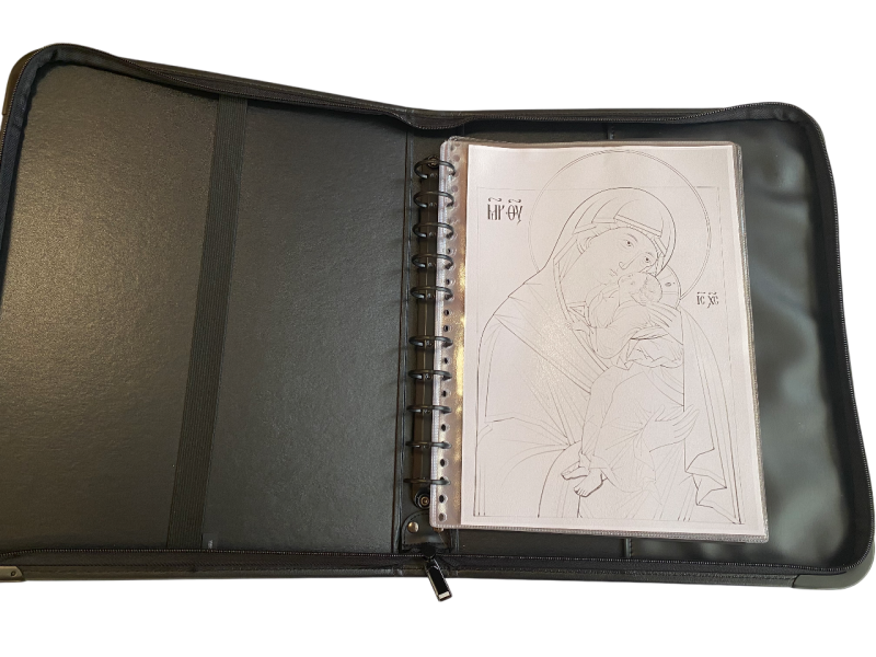 Porte-documents 29,5 x 37 x 4 cm, pour feuilles A4, avec poigne et fermeture clair et 10 sacs