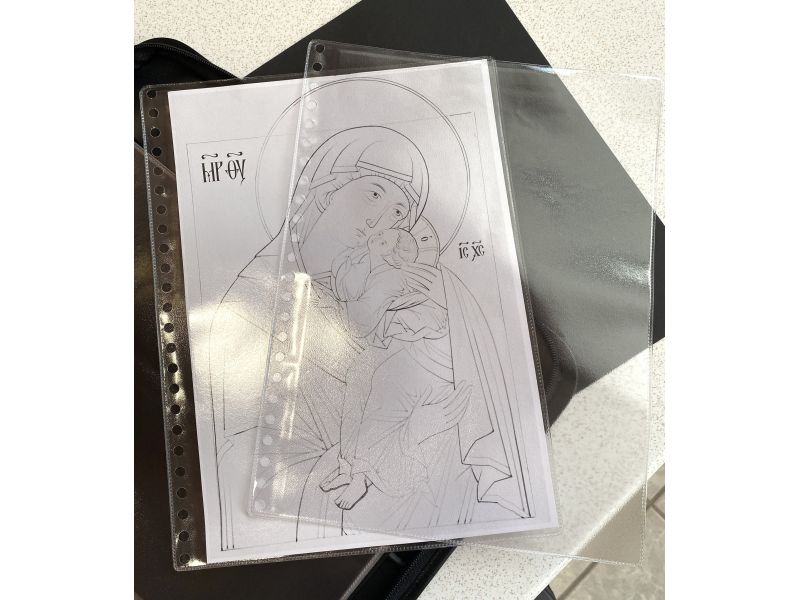 Transparent PVC envelope for drawing folder (specially suitable perforation)