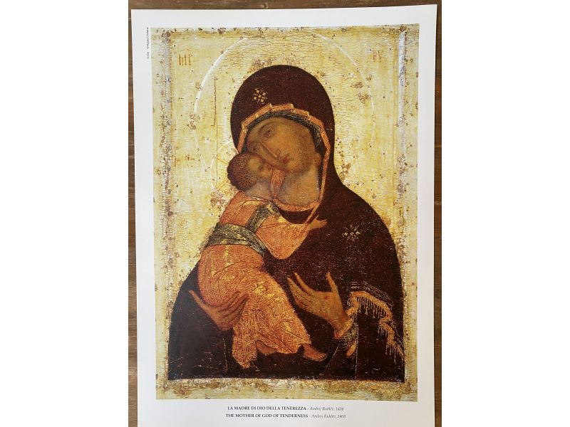 Druck, Ikone Gottesmutter der Zrtlichkeit von Rublev 22,5x32 cm