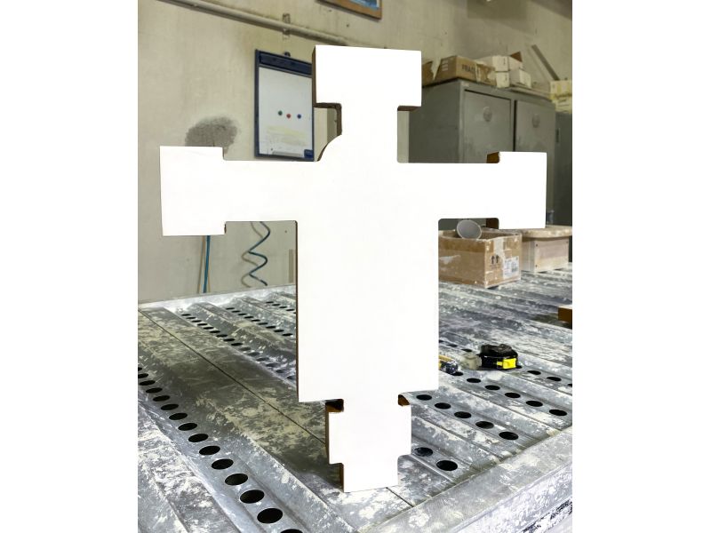 Cimabue, smooth, with gesso  h 39 cm