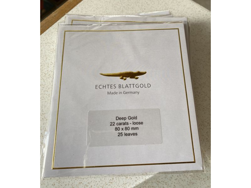 Eytzinger libretto foglia d'oro 25 fogli  22 Kt 8x8 cm SP. 15 gr. libero