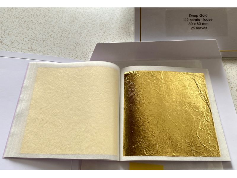 Eytzinger libretto foglia d'oro 25 fogli  22 Kt 8x8 cm SP. 15 gr. libero