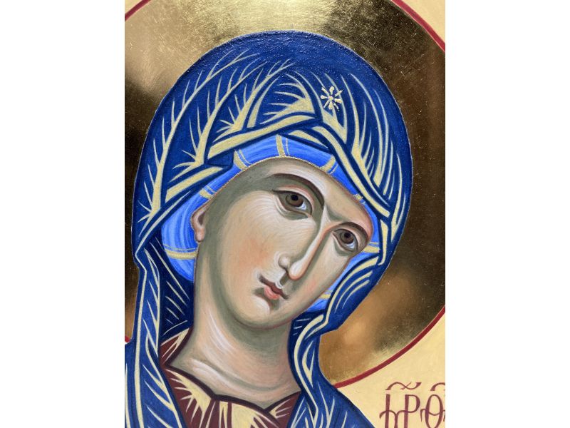 Ic�ne peinte, Visage de la M�re de Dieu (Duccio) 18x24 cm
