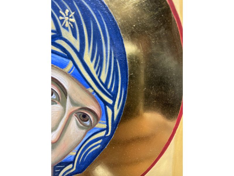 Ic�ne peinte, Visage de la M�re de Dieu (Duccio) 18x24 cm