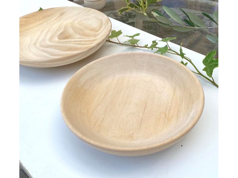 Lime wood saucer, turned by hand, for pyrography or to paint