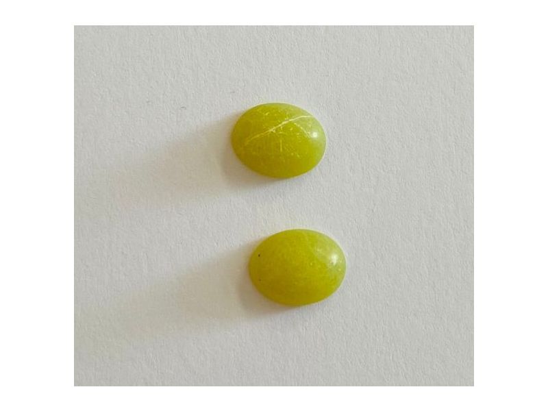 Zitronen-Chrysopras-Edelstein, oval 10x8 mm