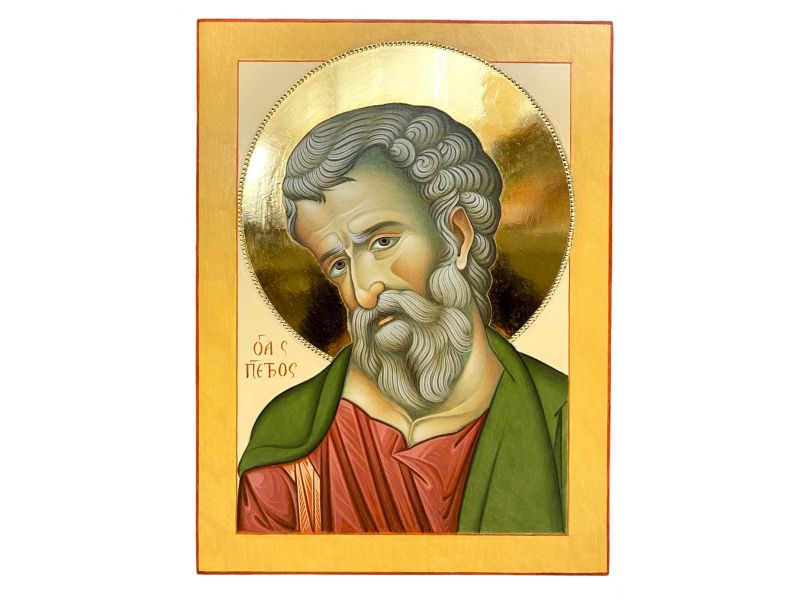 Painted icon, face of St. Peter, 24x32 cm, smooth