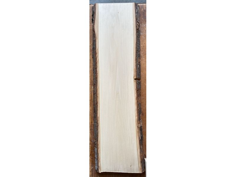 Pieza nica en madera maciza de tilo, con corteza, para pirograbado, 16x63 cm