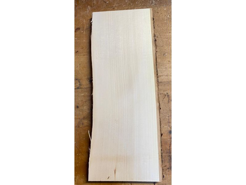 Pezzo unico in leassiccio di Tiglio, con corteccia, per pirografia, 18x48,5 cm
