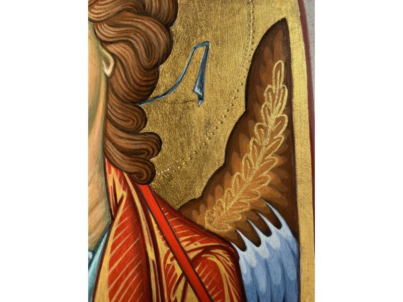 Icona Arcangelo Gabriele, 20x30 cm, con arco, liscia