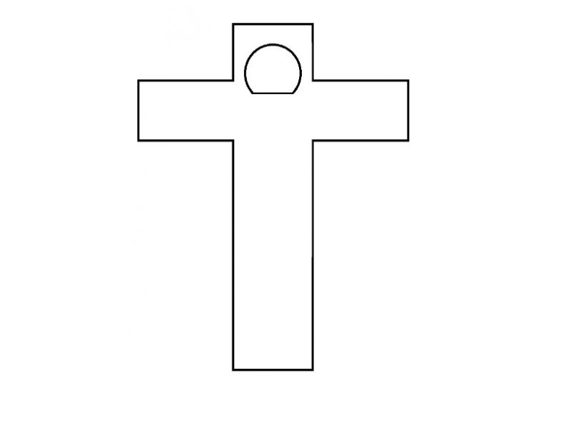 Einfaches Kreuz, glatt, mit Halo, roh