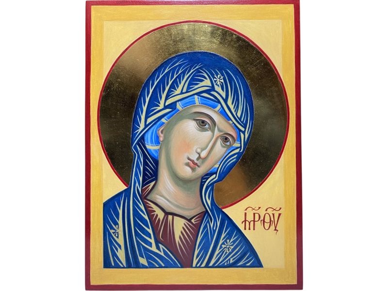 Ic�ne peinte, Visage de la M�re de Dieu (Duccio) 18x24 cm