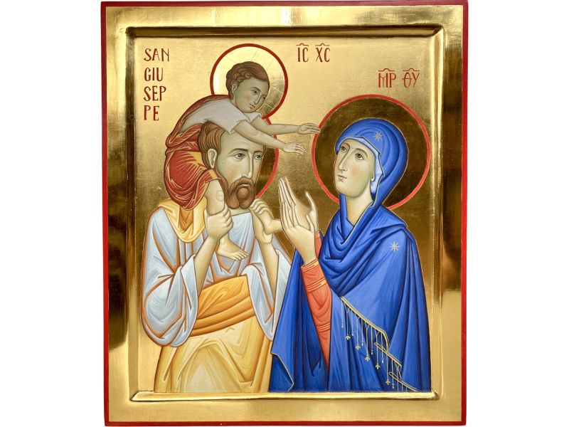 Icono pintado Sagrada Familia 30x35 cm