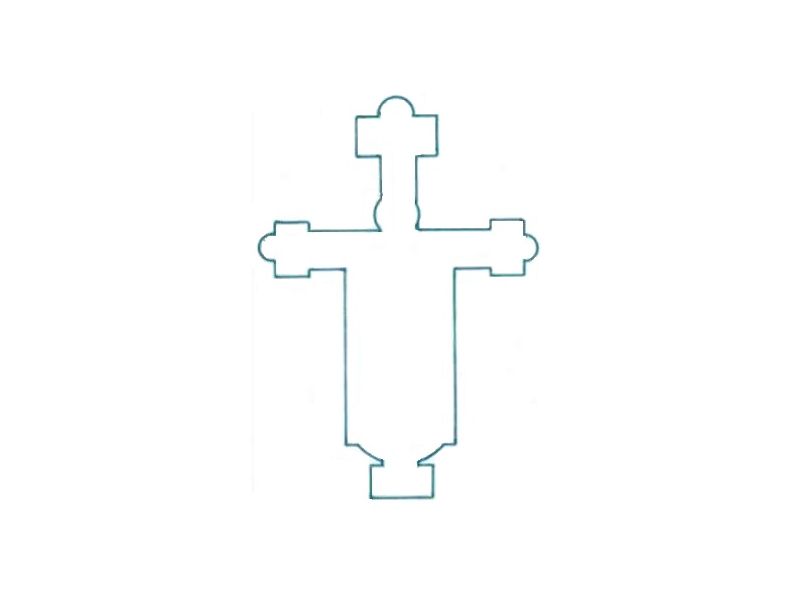 Croce di Sarzana, liscia, clipeo, gesso