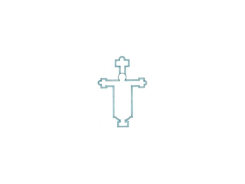 Croix di Sarzana, avec cadre creuse,aurole, clipeus, brute