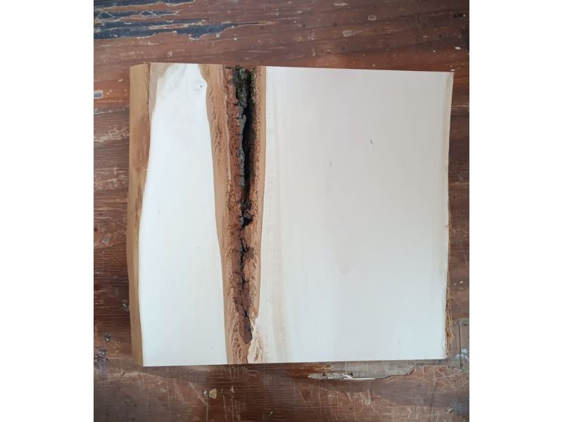 Pezzo unico in legno massiccio di Tiglio, per pirografia, 25x23 cm (obliquo)