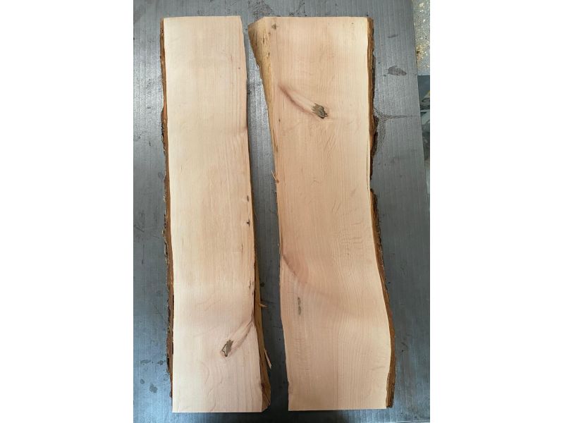 Set 2 pezzi in legno massiccio di ONTANO, larghezza 12-14 cm, altezza 61 cm