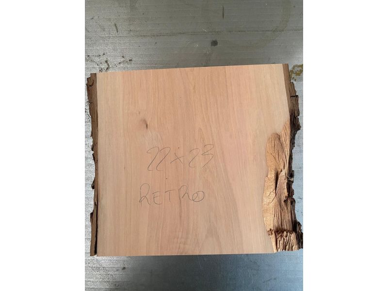 Pezzo unico in legno di Pero, con corteccia, larghezza 22 cm x altezza 23 cm