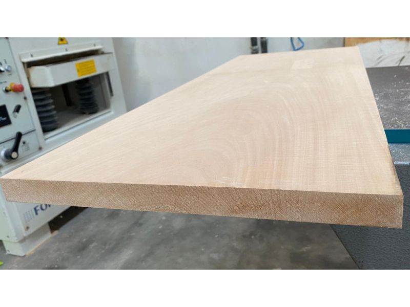 Unique piece in solid squared lime wood, light grain, for pyrography, 39x100 cm