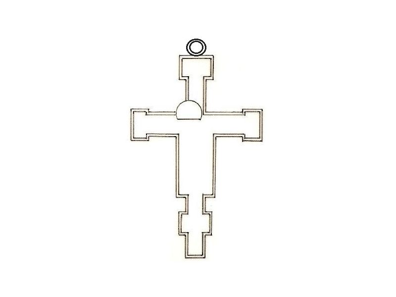 Croce Giunta Pisano di Pisa con culla, aureola, clipeo, grezza