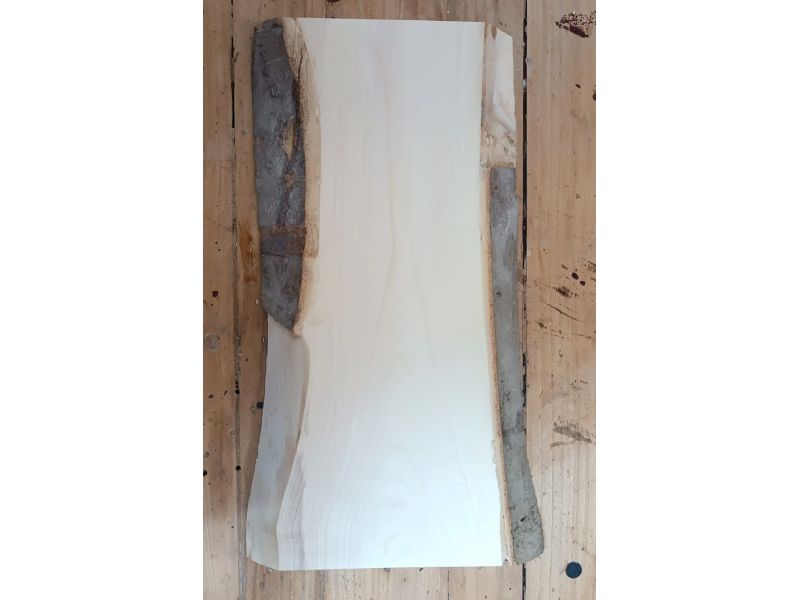 Pieza nica en madera maciza de arce con corteza, para pirograbado, 20x39 cm