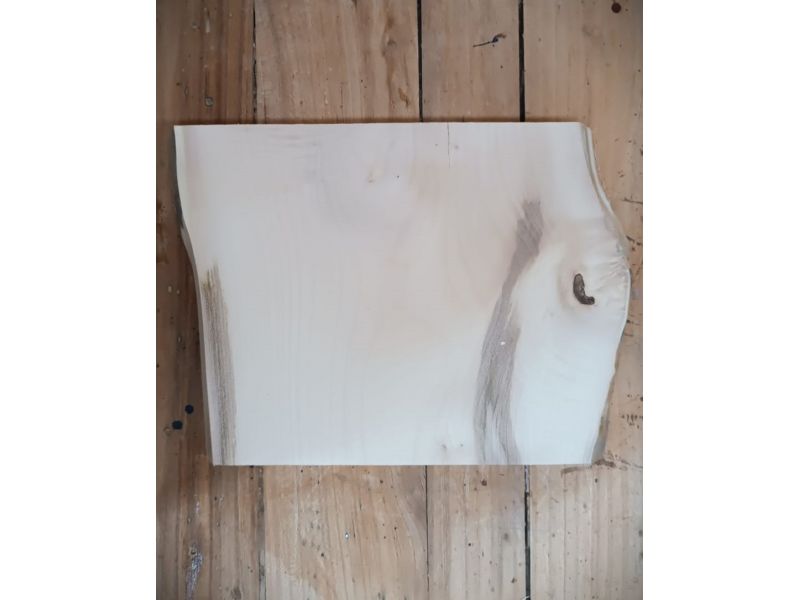 Pieza nica en madera maciza de arce, con biseles, para pirograbado, 23x19 cm
