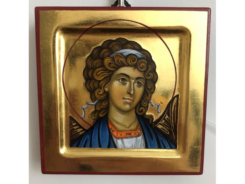 Miniature Angel 12x12 cm golden background