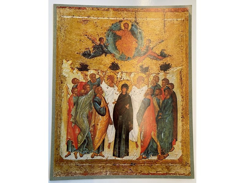 Stampa, icona Ascensione scuola di Mosca XV sec. 21x27 cm