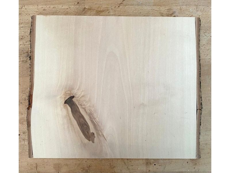 Unique piece in solid BIRCH wood, width 25-27 cm, height 25 cm with knot