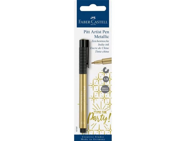 Pitt Artist Pen Metallic 1.5 India ink pen, gold