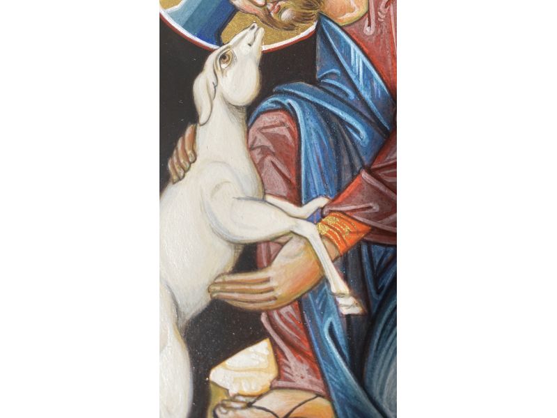 Icono Buen Pastor 20x30 cm con arco