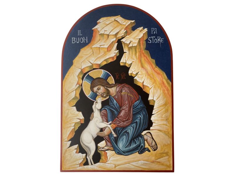 Icono Buen Pastor 20x30 cm con arco