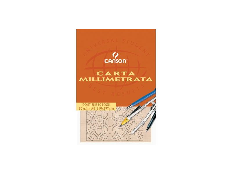 Millimeterpapieralbum, Canson, 10 Blatt, A3, 80 gr.