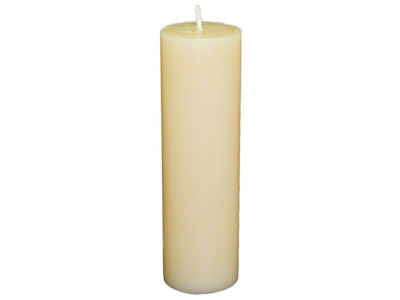 Altar candle in pure white wax diam.8 cm. height 30 cm