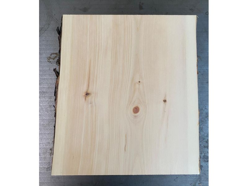 Unique piece in solid Swiss pine wood wood with bark, for pyrography, 25-27x30 cm