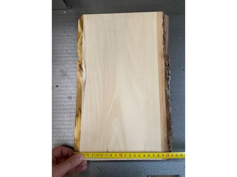 Pezzo unico in legno massiccio di Tiglio con corteccia, per pirografia, 20x32,5 cm