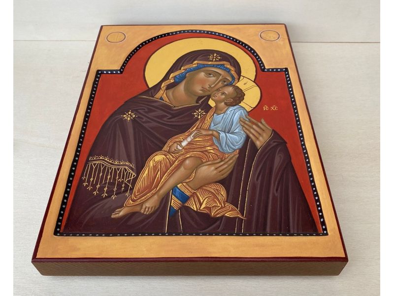 Icon Mother of God of Tenderness (Cretan model) 24x32 cm