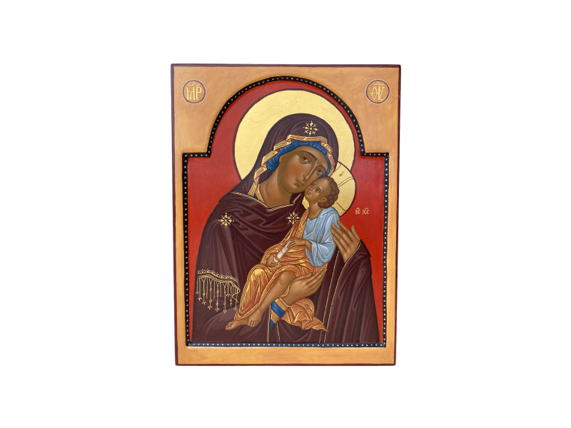 Ikone Gottesmutter der Zrtlichkeit (kretisches Modell) 24x32 cm