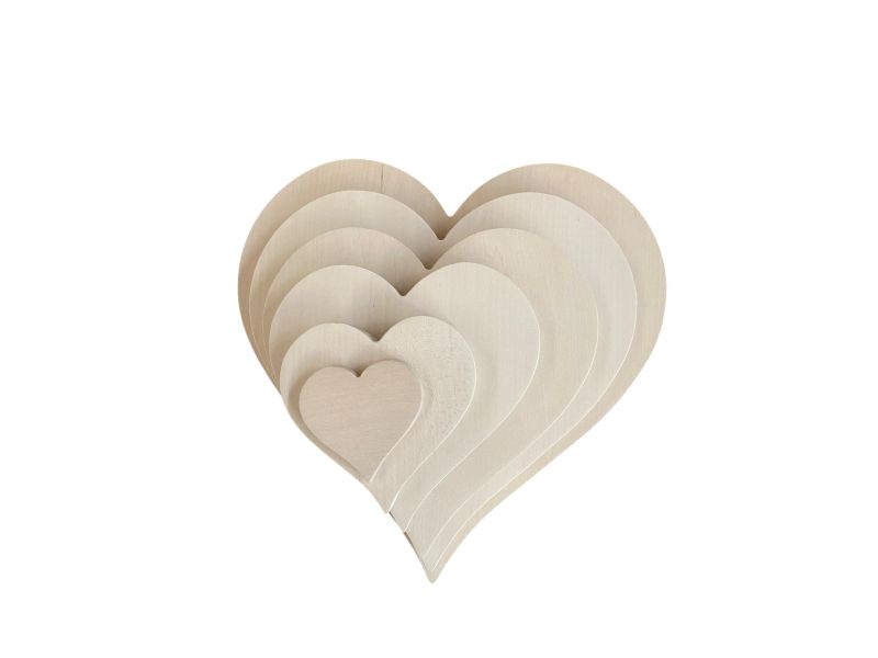 Linden wood heart, for decorations and pyrography