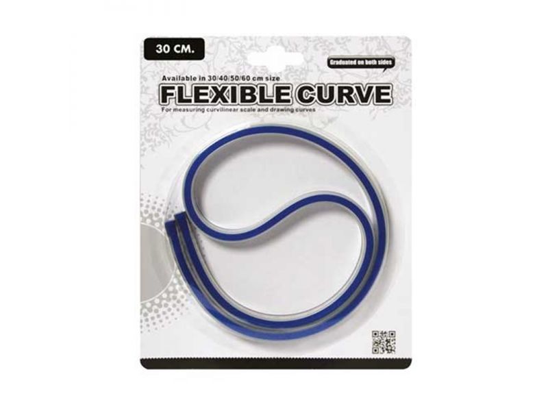 Curvilneo flexible por un lado en mm y por el otro en pulgadas, 40 cm-15.8 pulgadas