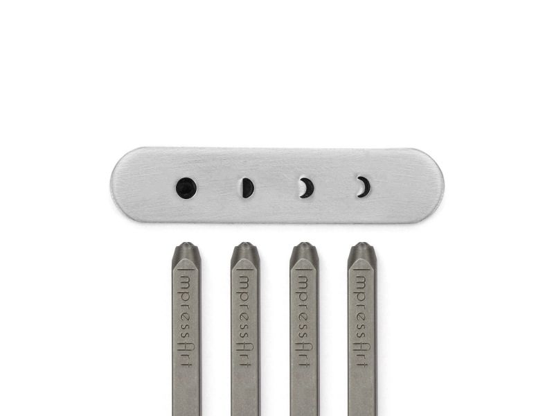 Set of 4 Professional Carbon Steel Punches MOON PHASES 4mm