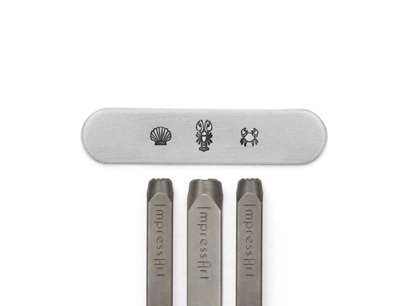 Set of 3 Professional Carbon Steel Punches MARINE SYMBOLS 6-9.5mm