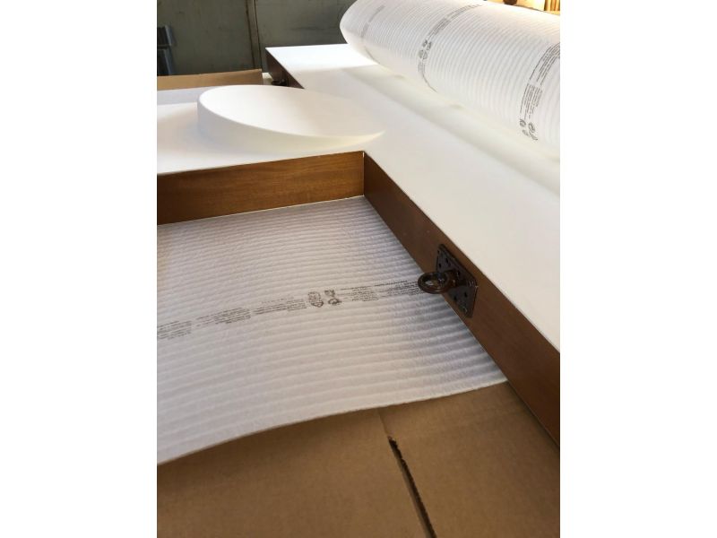 Cross S. Damiano DOUBLE-FACED, h. 230 cm, smooth, with gesso in honeycomb, with hooks for suspension