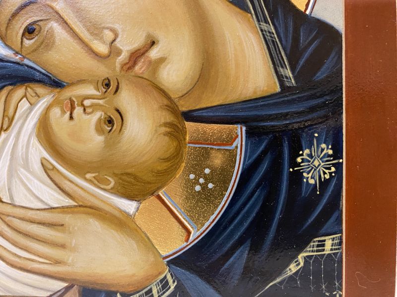 Icona Nativit, Vergine Maria con Ges bambino 18x24 cm
