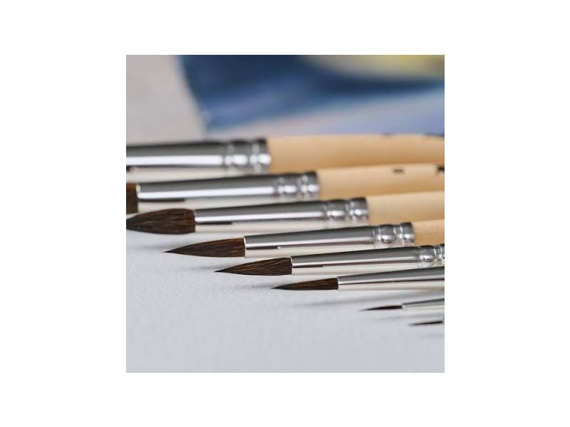 Russian round brush in squirrel synthetic mix, series 1A10, Roubloff